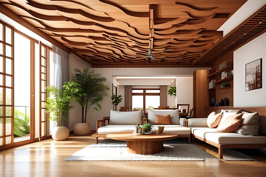 Eco Friendly Elegance Wooden False Ceiling Aesthetics