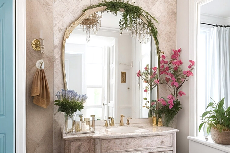 Elegant Mirror Mosaic Bathroom Inspiration