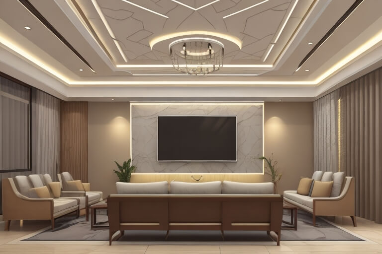 Elevate Your Living Room with False Ceiling Designs