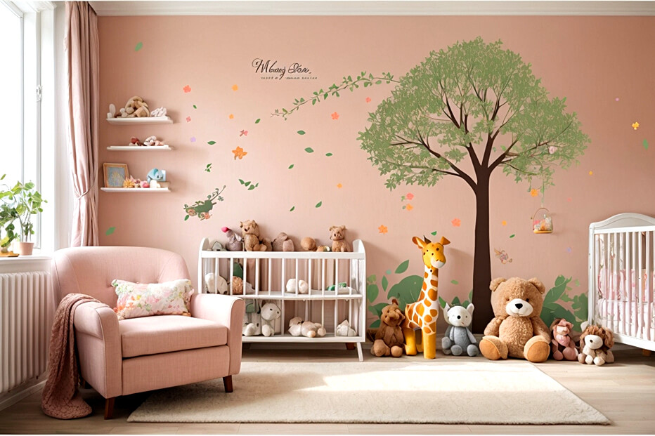 Enchanting Decor Nursery Wall Stickers in the Living Room
