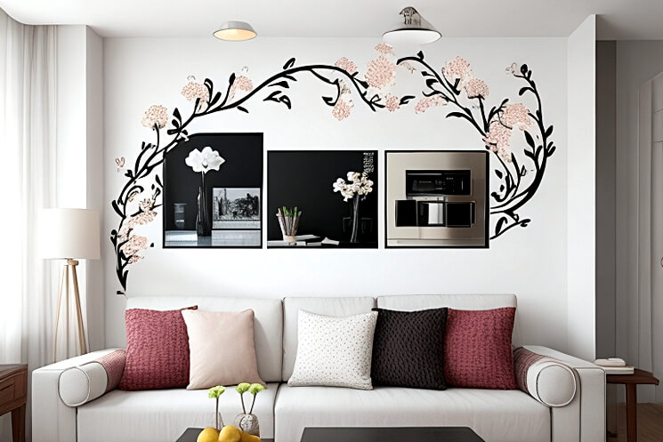 Floral Fantasy Wall Stickers for a Living Room Oasis