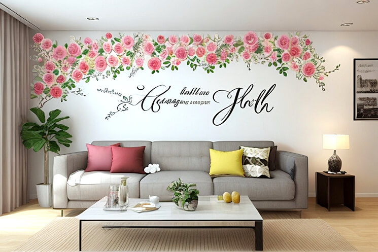 Floral Symphony Wall Stickers that Elevate Your Living Room