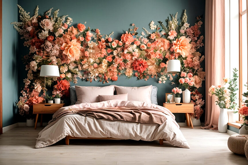 Flower Serenity Wall Decals for Tranquil Bedrooms with Flowers