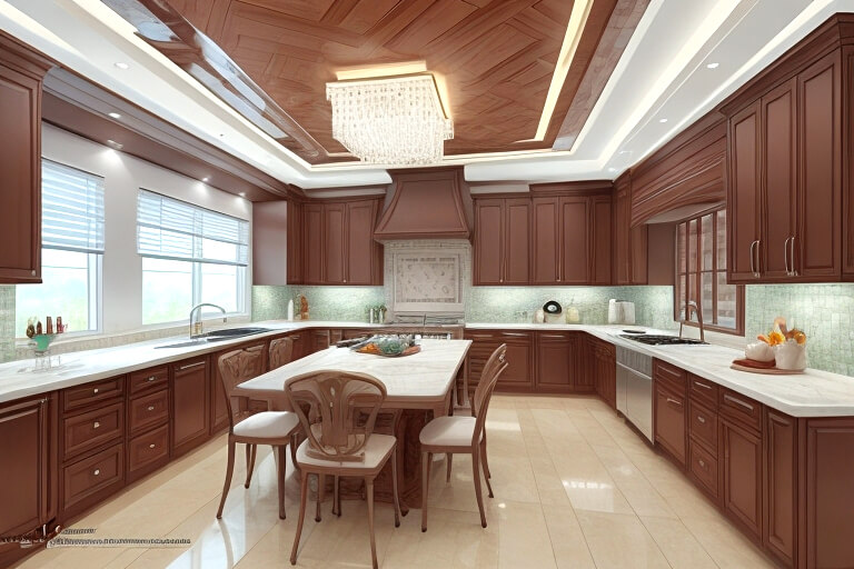 Fluidity in Design Curved False Ceilings for Kitchen Spaces