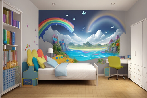 From Dull to Delightful Rainbow Wall Sticker Transformations