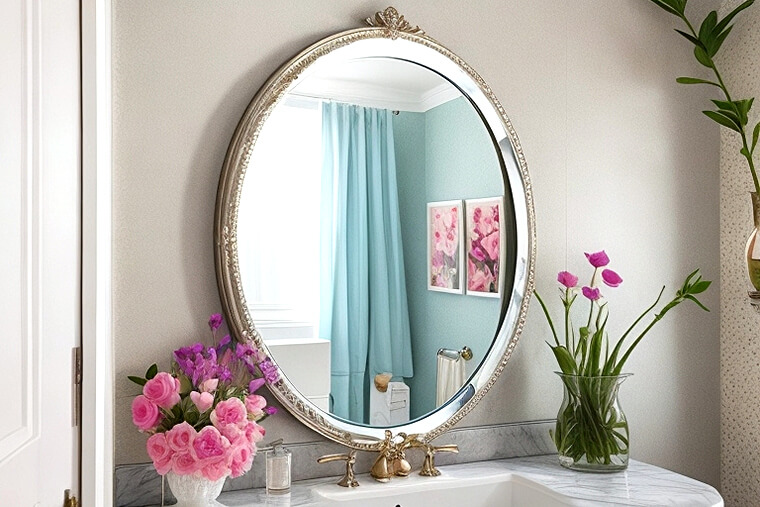 Glamorous Mirror Wall in the Modern Bathroom