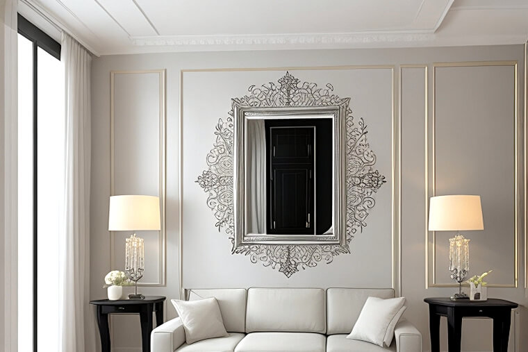 Glamour and Glitz Mirrors in the Living Room