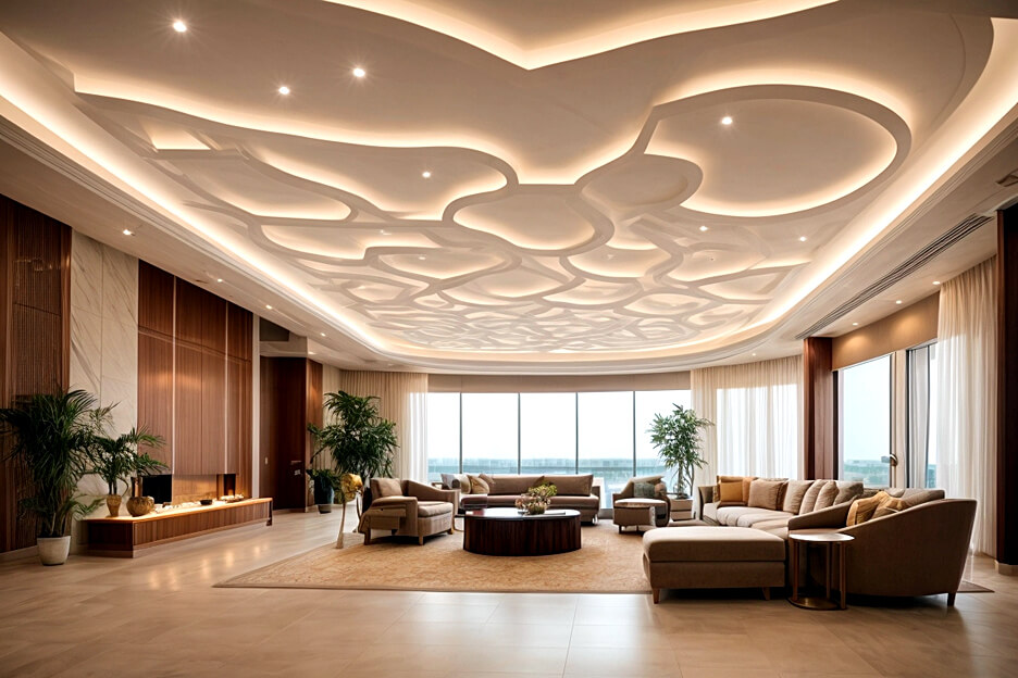 Glamour and Grandeur Lobby Ceiling Designs