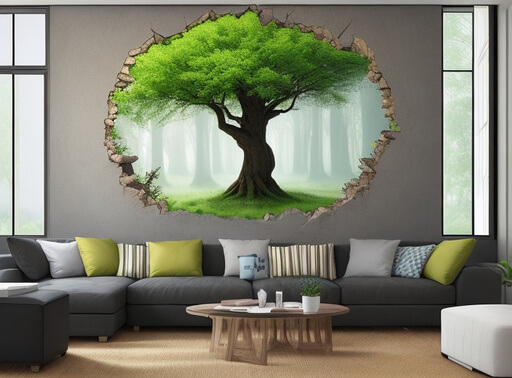 Green Dreams Nature Inspired Living Room Wall Decals