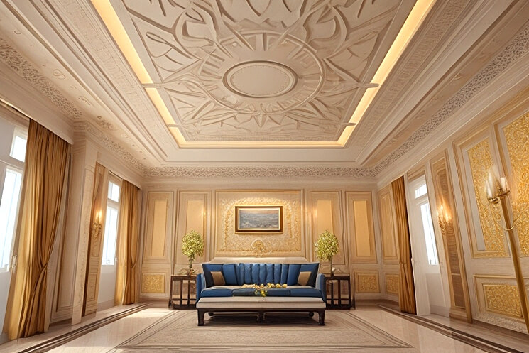 Hall Ceilings with a Touch of Drama