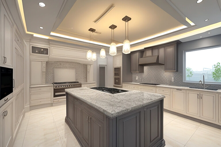 Illuminated Ambiance LED Lighting in Kitchen Ceiling Designs