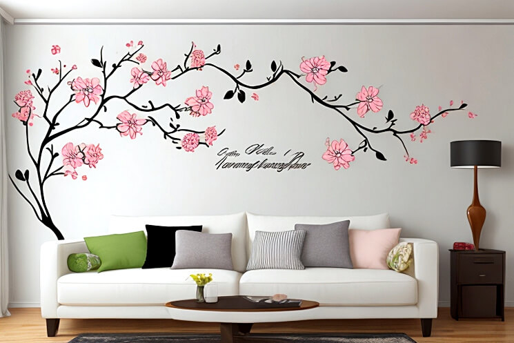In Bloom Year Round Living Room Flower Wall Sticker Ideas