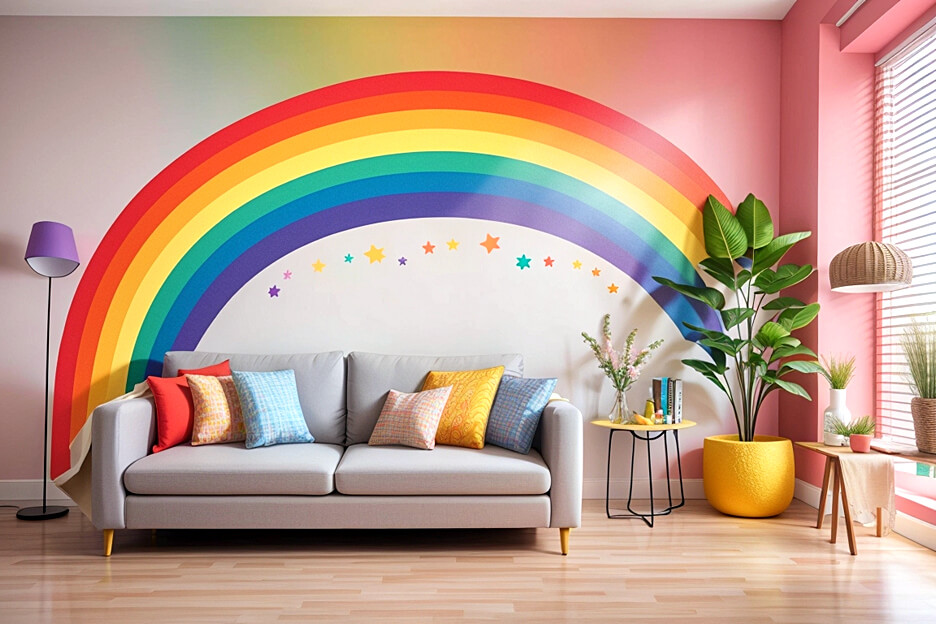 Infinite Colors Rainbow Wall Stickers for Living Rooms