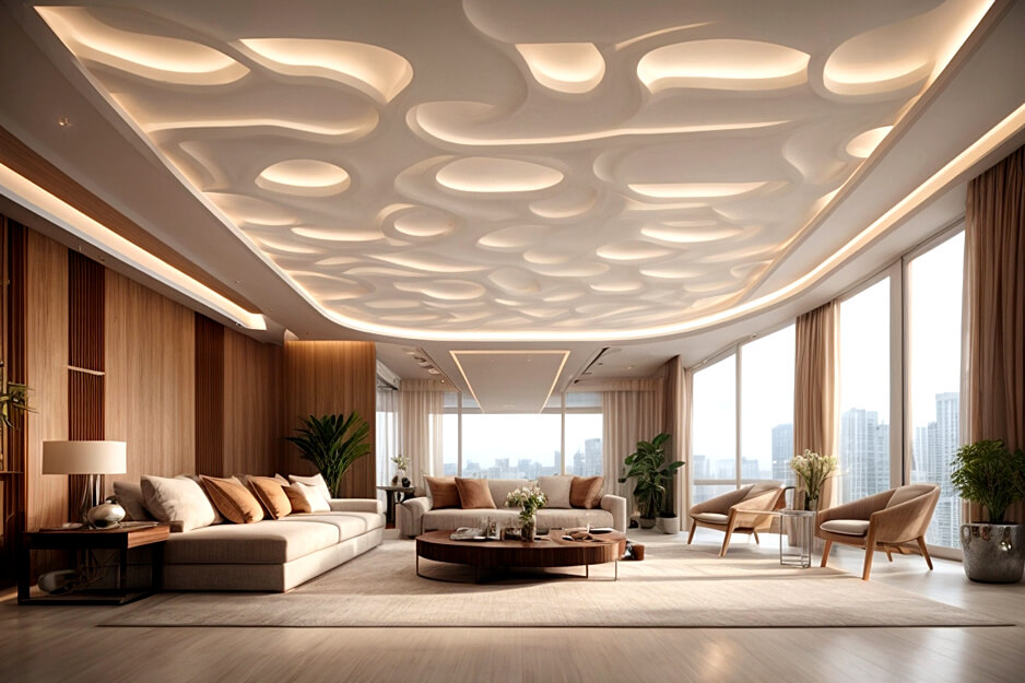 Innovative Geometric Bliss Contemporary False Ceiling Designs