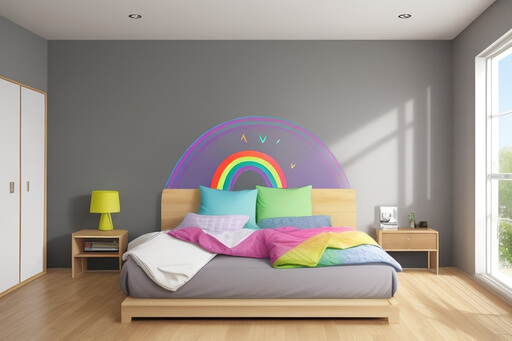 Kids Delight Rainbow Wall Stickers for Playful Bedrooms