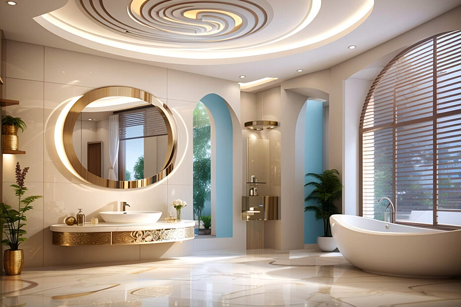 Lighting the Way Bathroom False Ceiling Inspiration