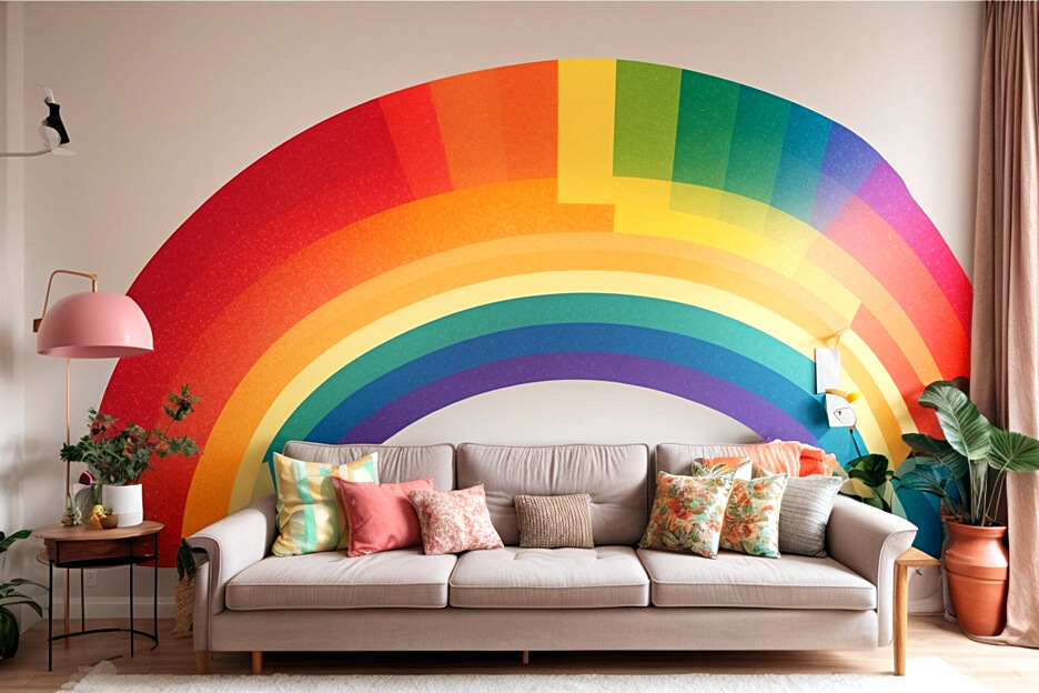 Living Room Delight Rainbow Wall Decals