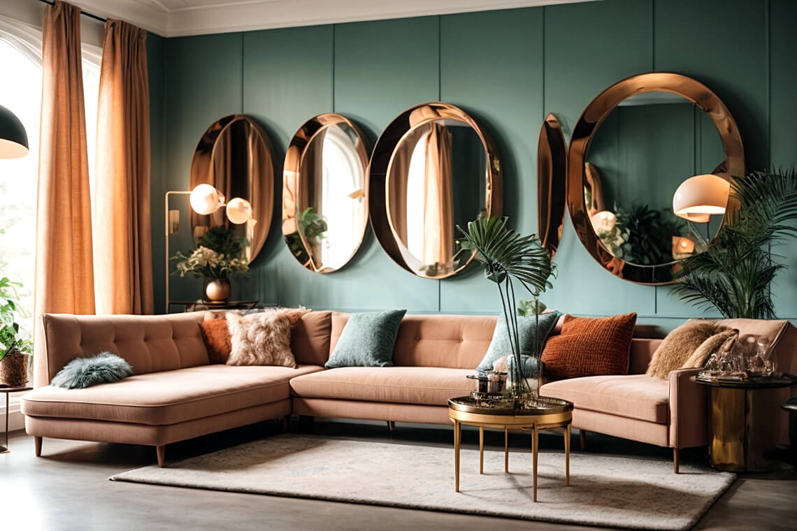 Living Room Glamour Mirrored Magic