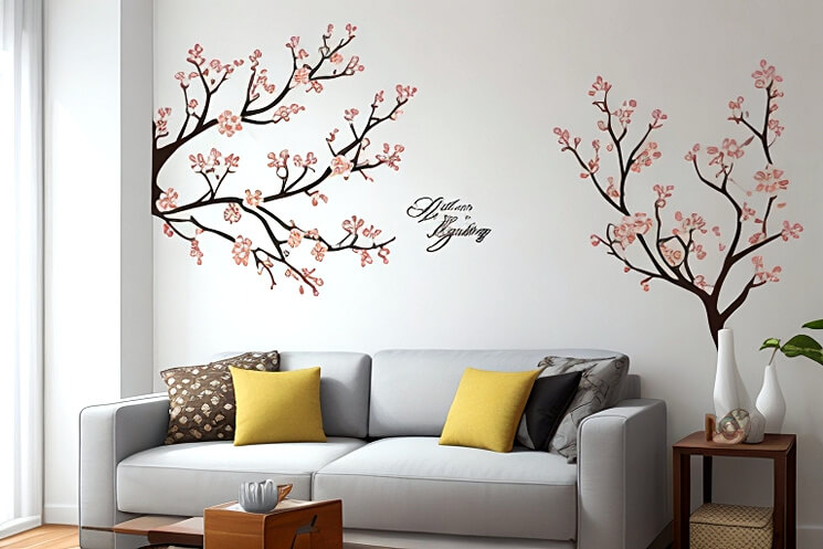 Living Room Makeover Flower Wall Stickers Edition