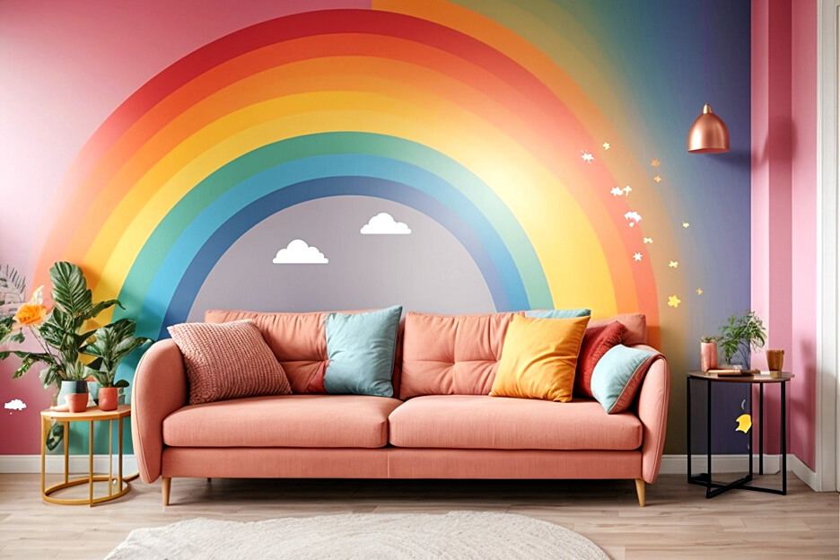 Living Room Marvel Rainbow Wall Decorations