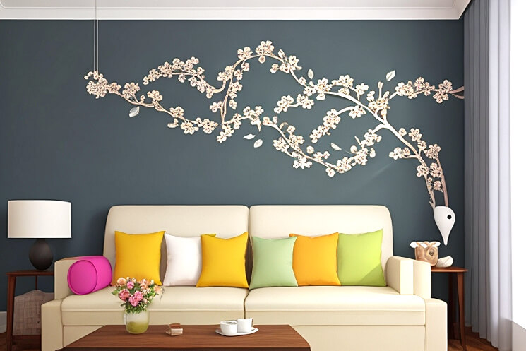 Living Room Revival Freshen Up with Flower Wall Art