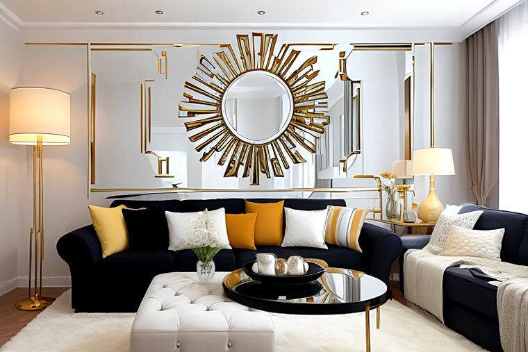 Living Room Revival Mirrored Wall Artistry