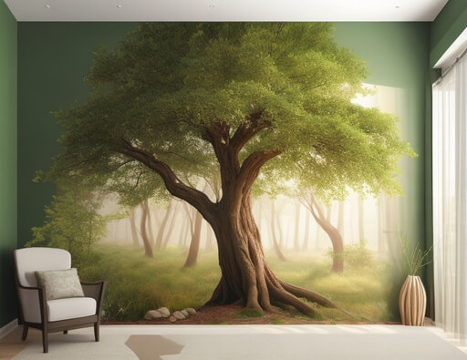 Living with Nature Tree Wall Murals for Your Living Room