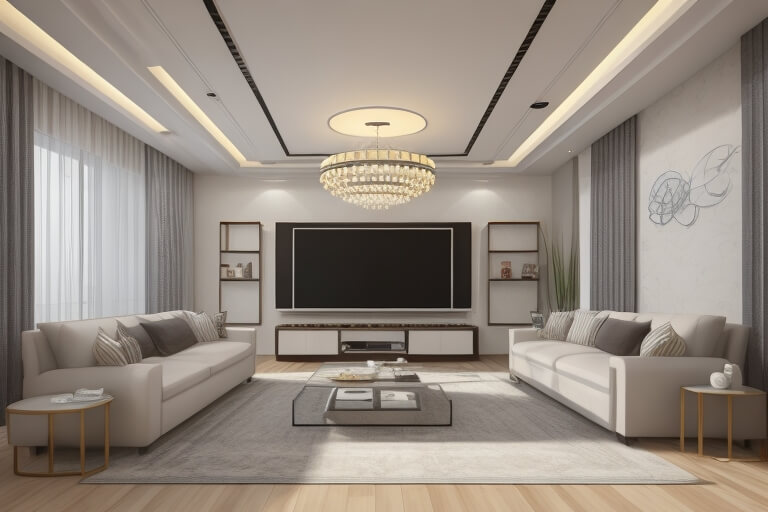 Luxurious Living Room Ceiling Styles