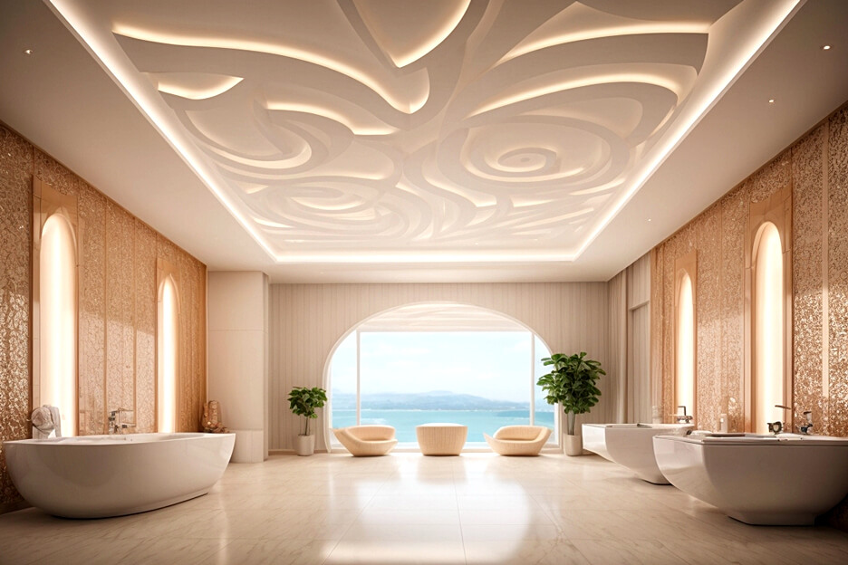 Luxury Overhead Washroom False Ceiling Statements