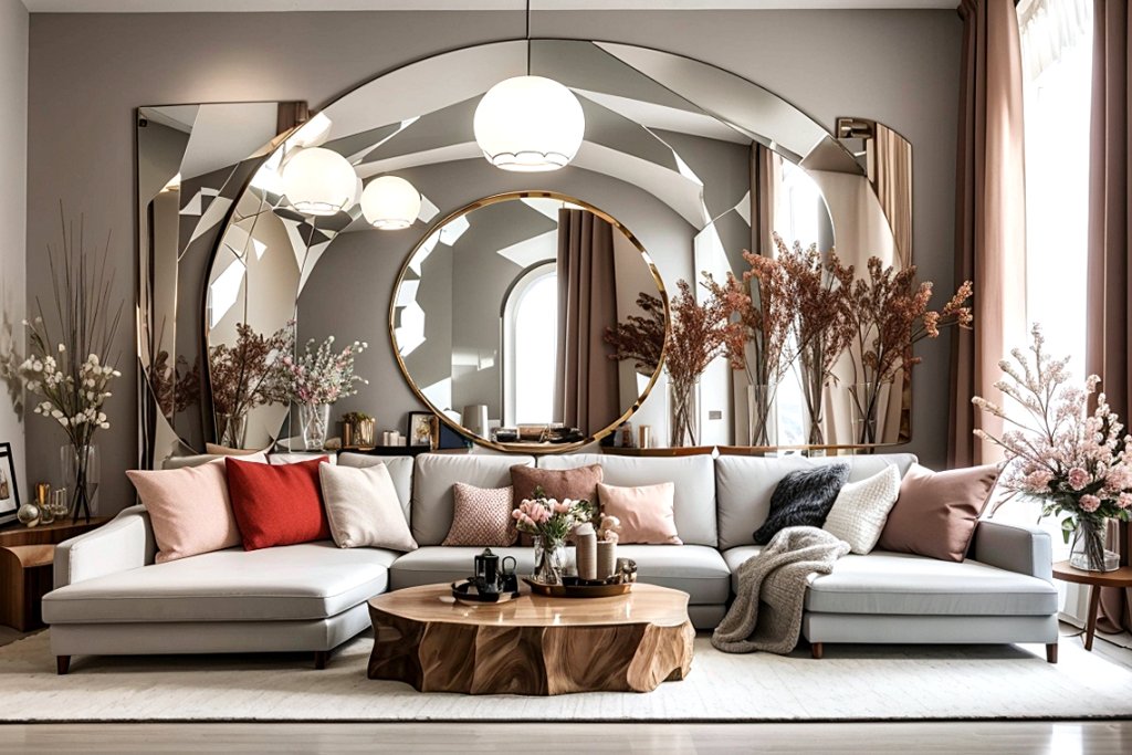 32 Mirror Wall Decoration Ideas for Living Room | Mous Syusa