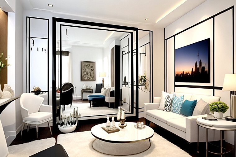 Mirrored Bliss Living Room Inspirations