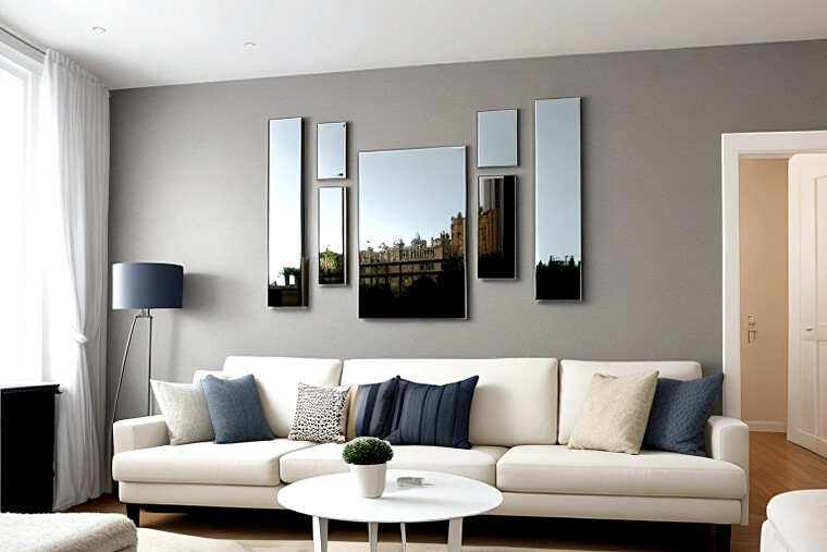 Mirrored Marvels Living Room Decor Ideas