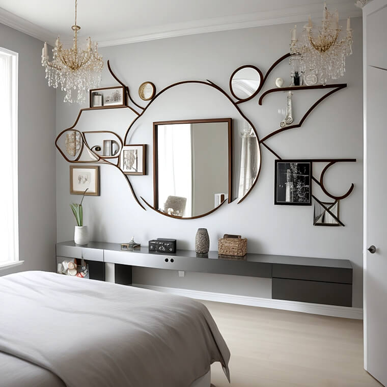 Modern Mirror Wall Decoration for Bedroom 1