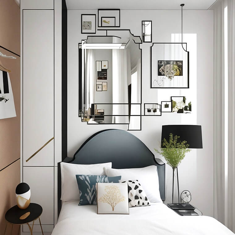 Modern Mirror Wall Decoration for Bedroom 19