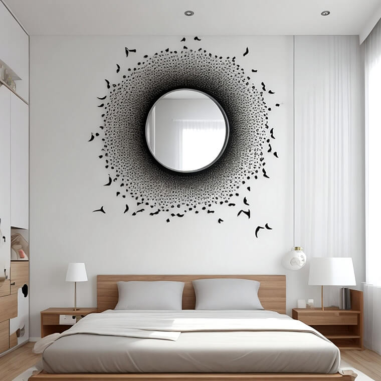 Modern Mirror Wall Decoration for Bedroom 23