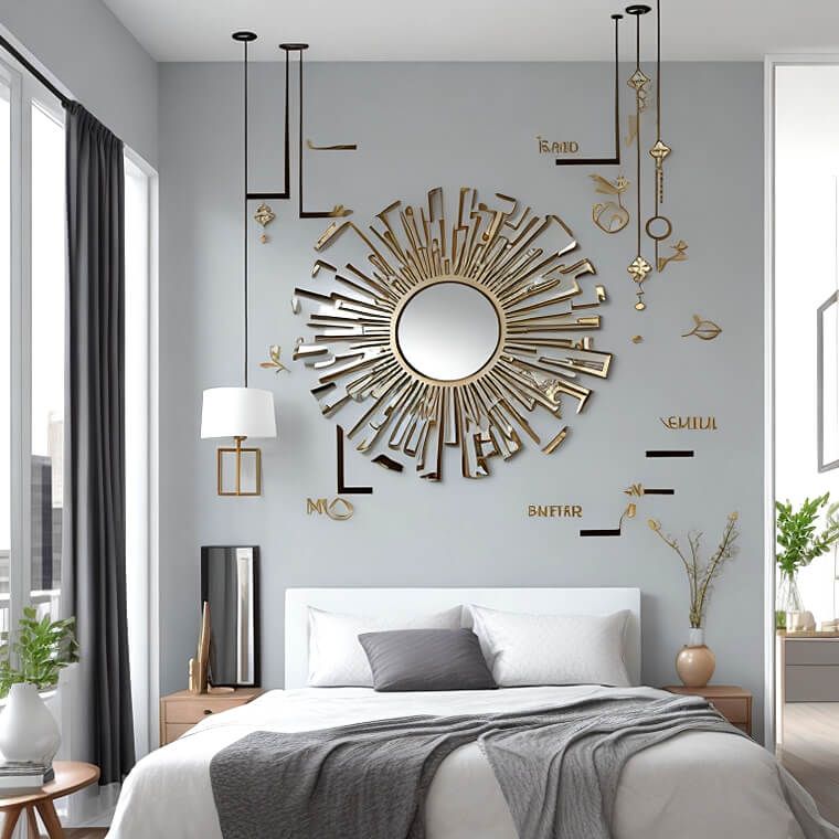 Modern Mirror Wall Decoration for Bedroom 25