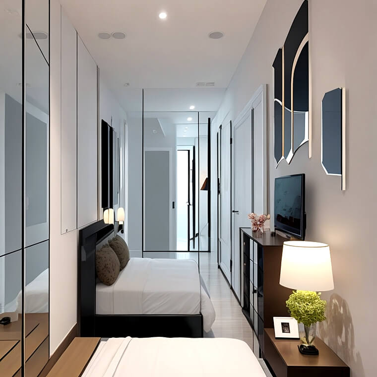 Modern Mirror Wall Decoration for Bedroom 27