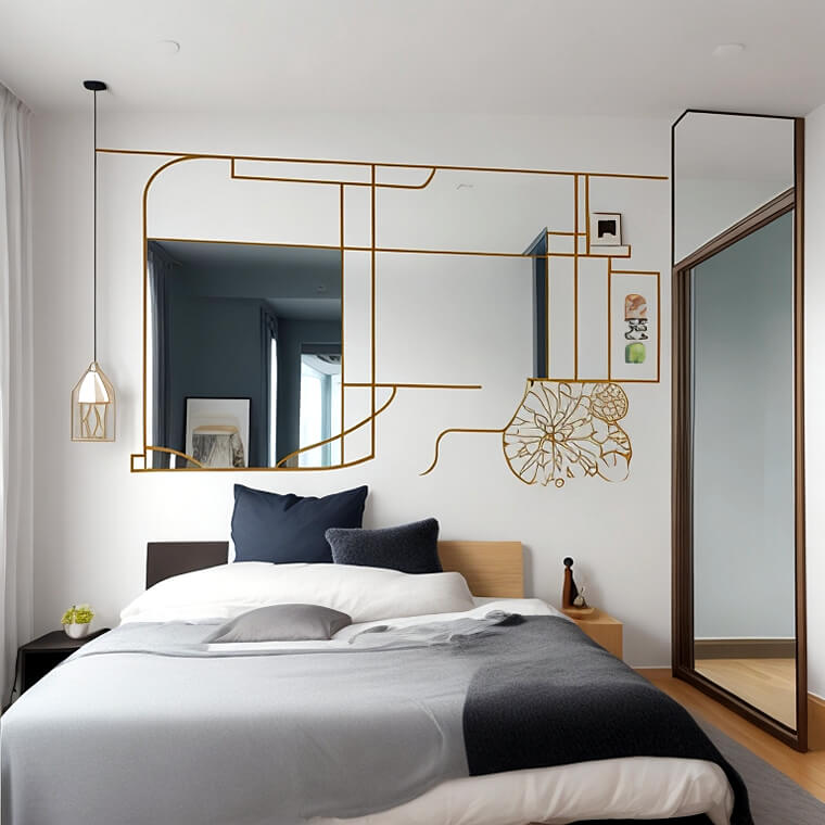 Modern Mirror Wall Decoration for Bedroom 8