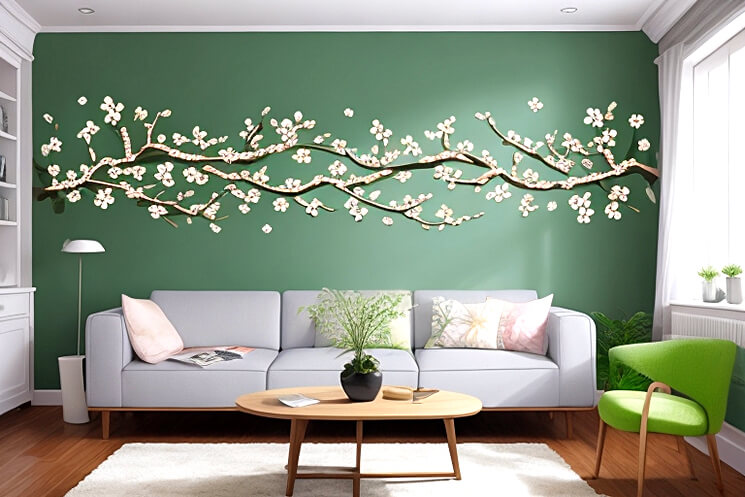 Natures Embrace Flower Wall Decals for a Cozy Living Room