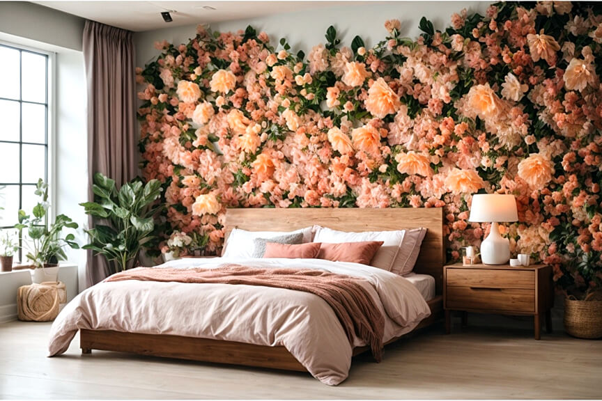 Natures Embrace Flower Wall Stickers in Cozy Bedrooms