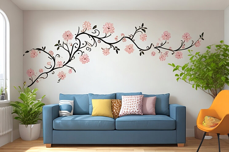 Petals Peace Living Room Wall Decor with Flowers