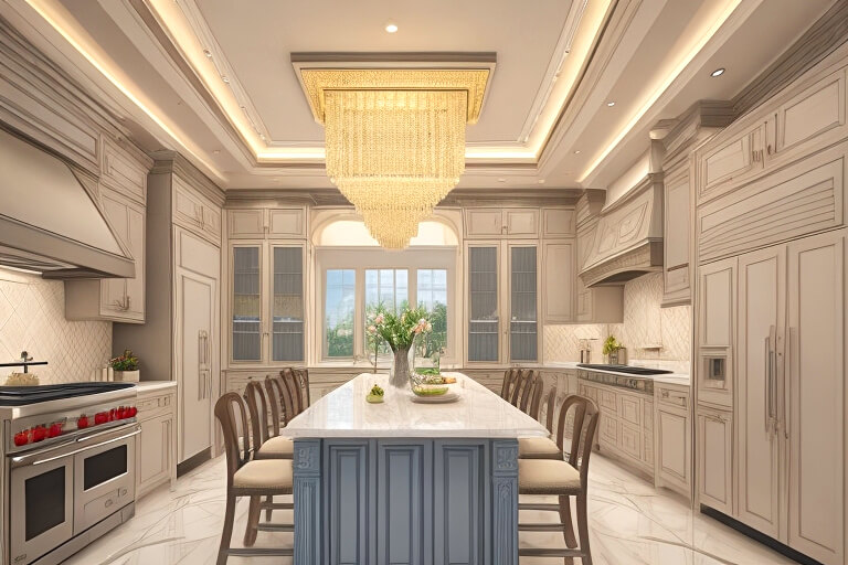 Play of Textures Textured Kitchen False Ceiling Ideas