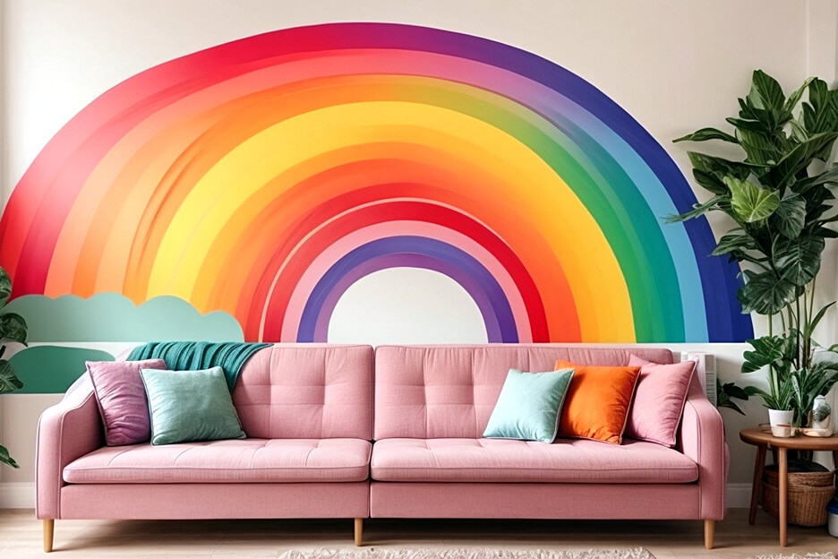 Radiant Living Rooms Rainbow Wall Stickers