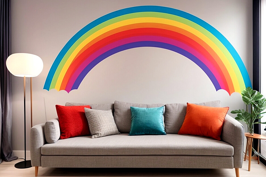 Rainbow Hues in Your Living Space Wall Stickers