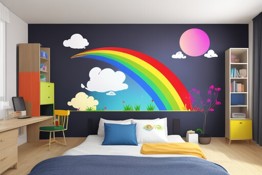 Rainbow Wall Decals Instant Bedroom Pop