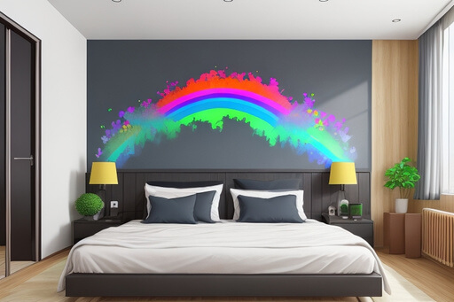 Rainbow Wall Decor Colorful Bedroom Inspirations