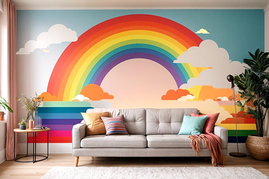 Rainbow Wall Stickers Your Living Rooms New Look