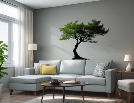 Sculpted Elegance 3D Tree Wall Stickers for Living Rooms