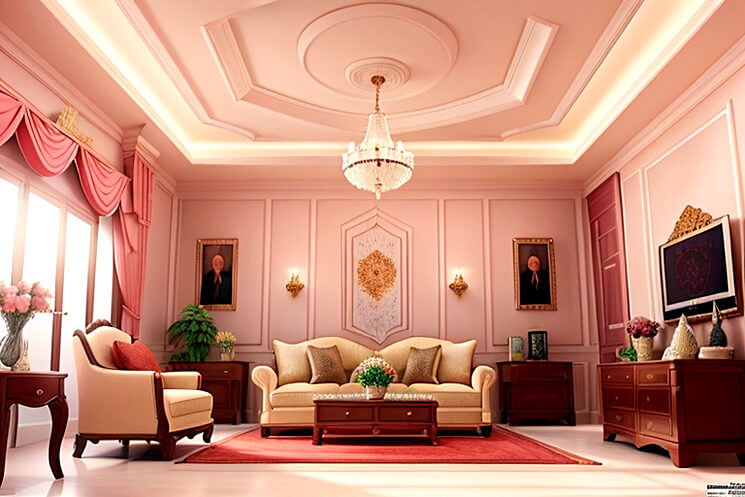 Serenity in Style Drawing Room False Ceiling Inspiration