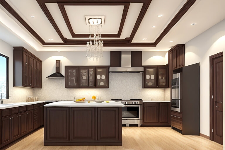 Sleek Sophistication Contemporary False Ceiling Styles for Kitchens